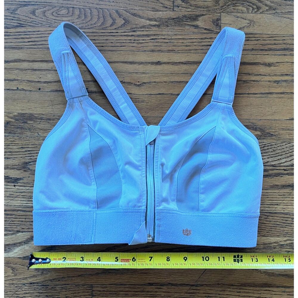SHEFIT White Strap Sports Bra Zip Top Women's Size Large - Picture 6 of 9